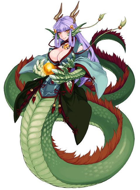 Femme Dragon Manga Verte Rouge