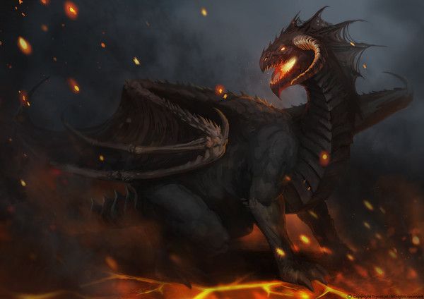 Dragon Archidémon Noir De Feu