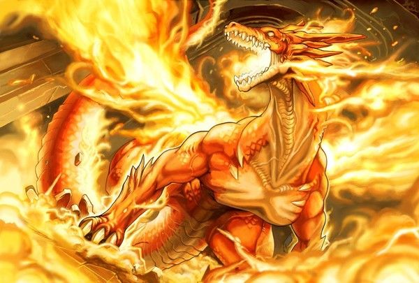 Dragon De Feu Enflammé