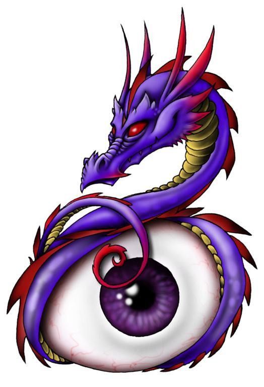 Dragon Oriental Violet Autour D'un Oeil
