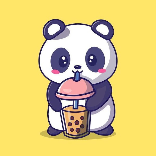 Panda Buveur de Thé au Lait