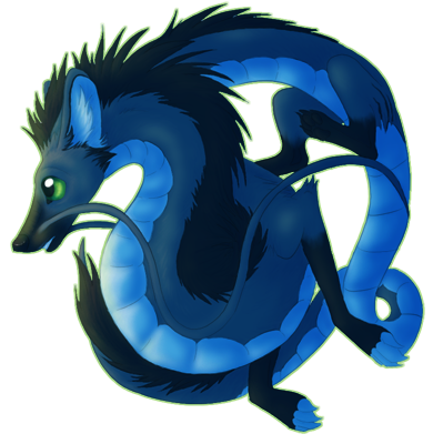Dragon Oriental Bleu Au Regard Tendre