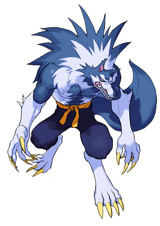 Loup Garou Manga Bleu Blanc