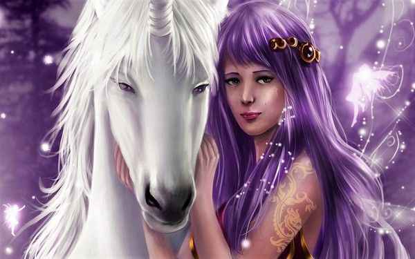 Licorne Blanche & Fée Violette