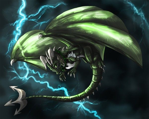 Dragon Vert Chibi Queue Trident