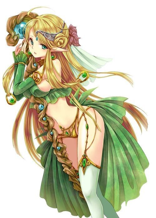 Elfette Manga Magicienne Tenue Verte