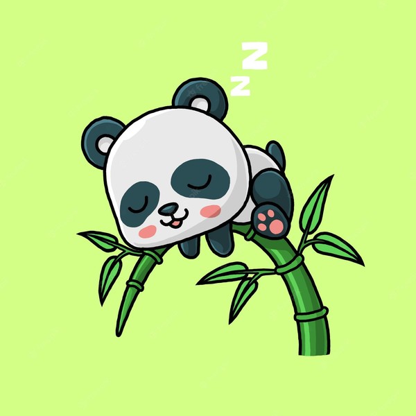 Panda Endormi sur Bambou