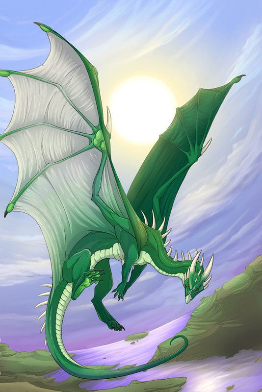 Dragon Vert Manga Volant Sous Le Soleil