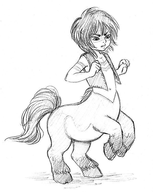 Centaure Enfant Dessiné Au Crayon