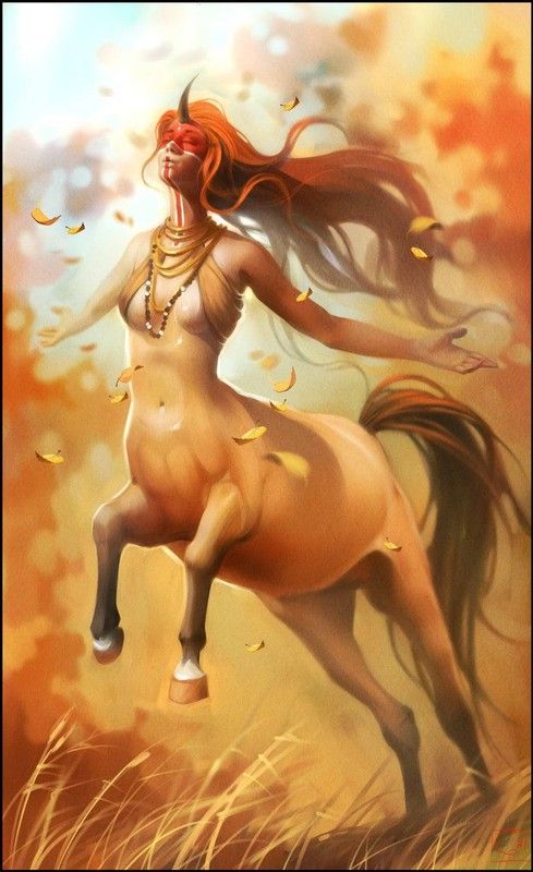 Centauresse Unicorne Style Amérindienne