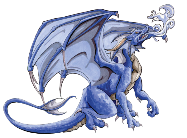 Dragon Bleu Sur Fond Blanc