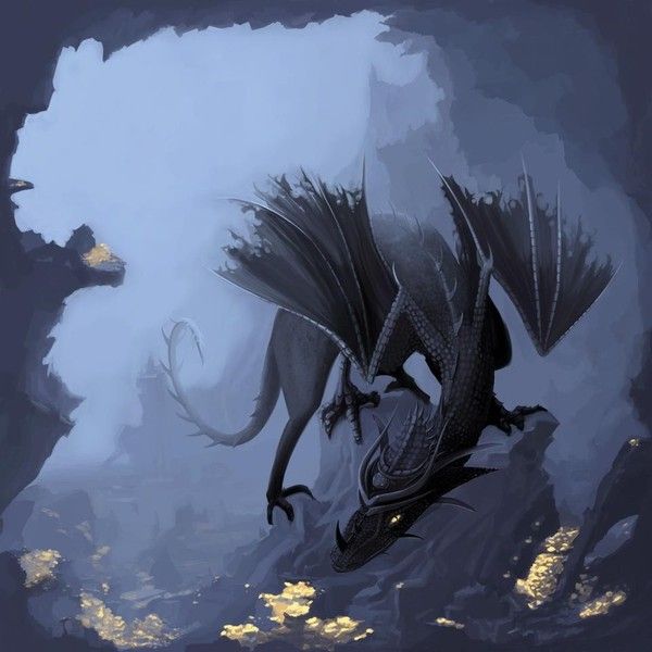 Dragon Noir Gardien De Trésor