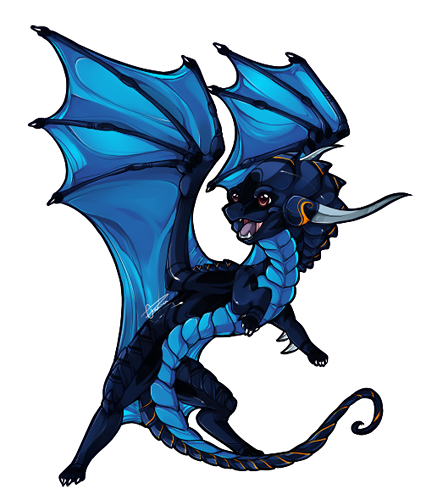Dragon Bleus Nuancés Chibi