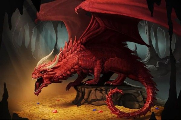 Dragon Rouge Gardien De Trésor